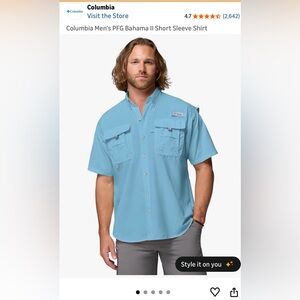 NWT Columbia Men's Bahama Shirt - Blue